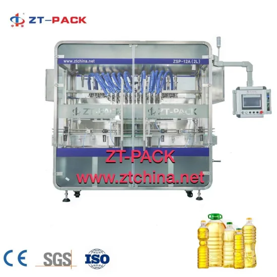 원자 식품병 식용유 충진기 포장 캡 라벨링 기계 (PLC 제어) 액체 포장 기계 충진 기계